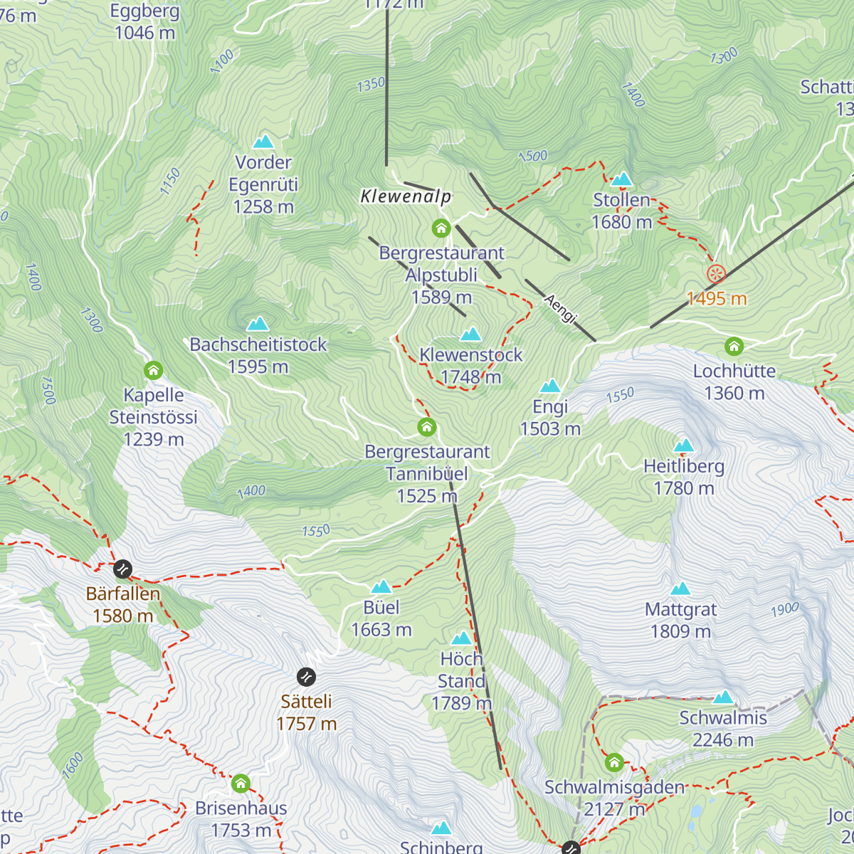 Bergrestaurant Tannibüel map