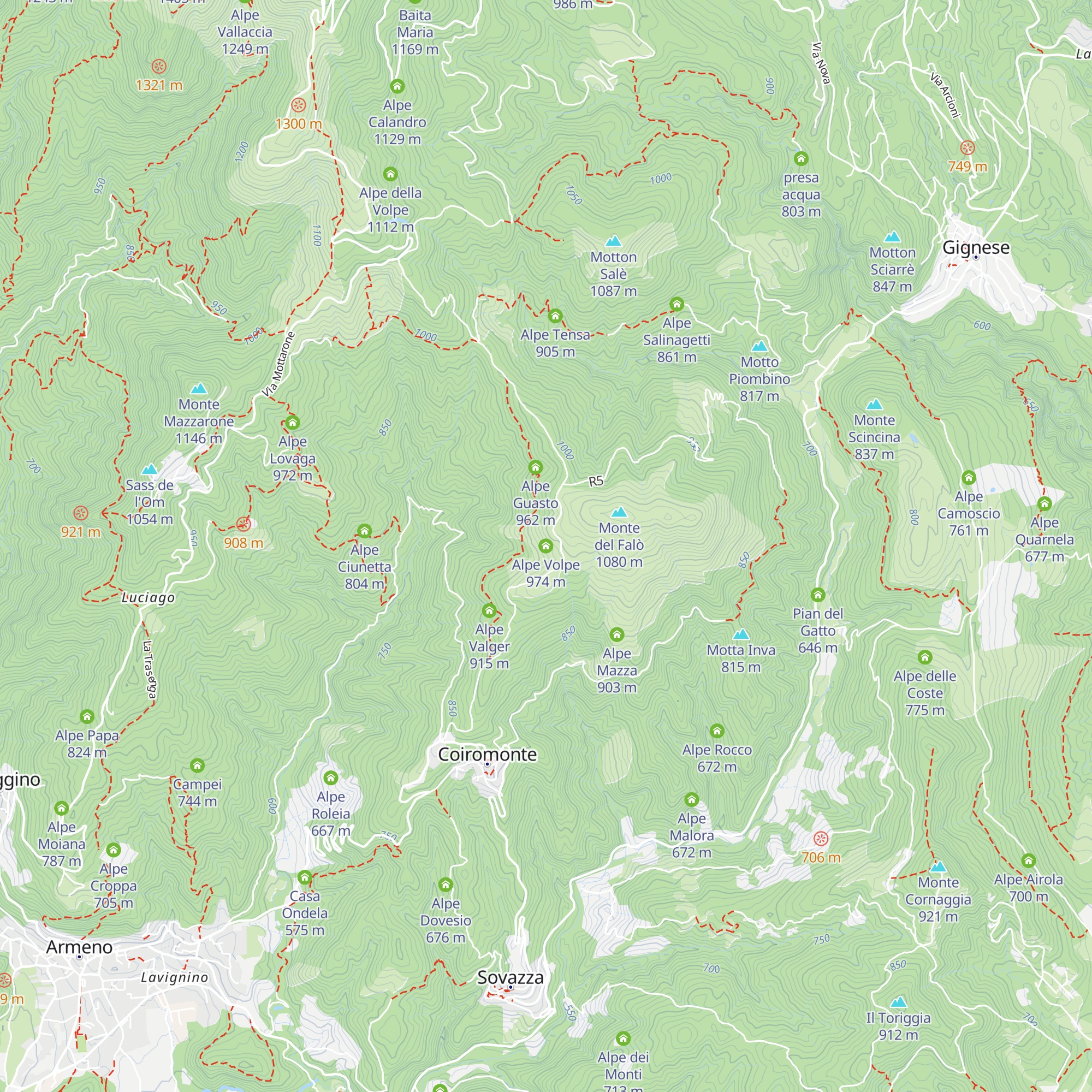 Alpe Volpe map