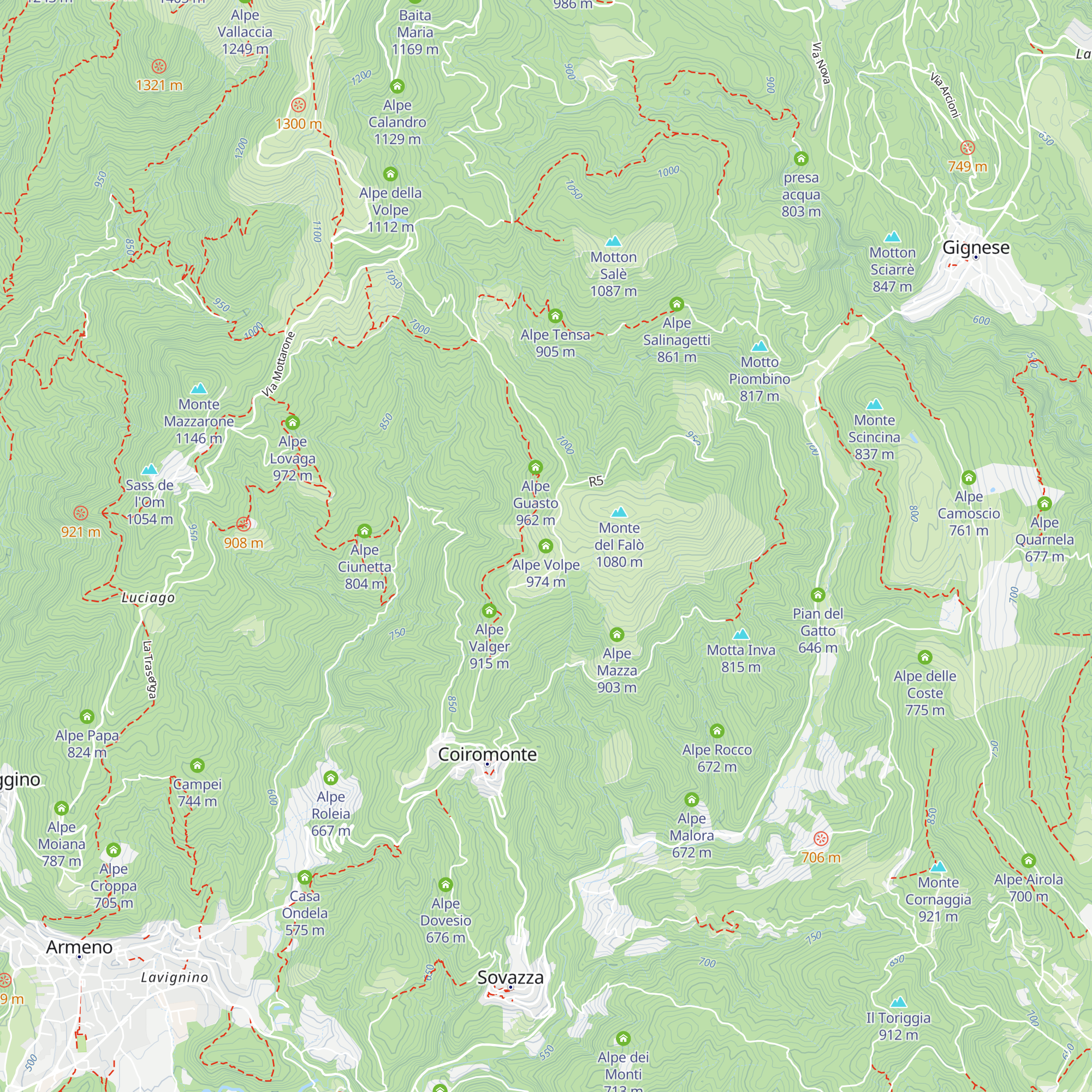 Alpe Volpe map