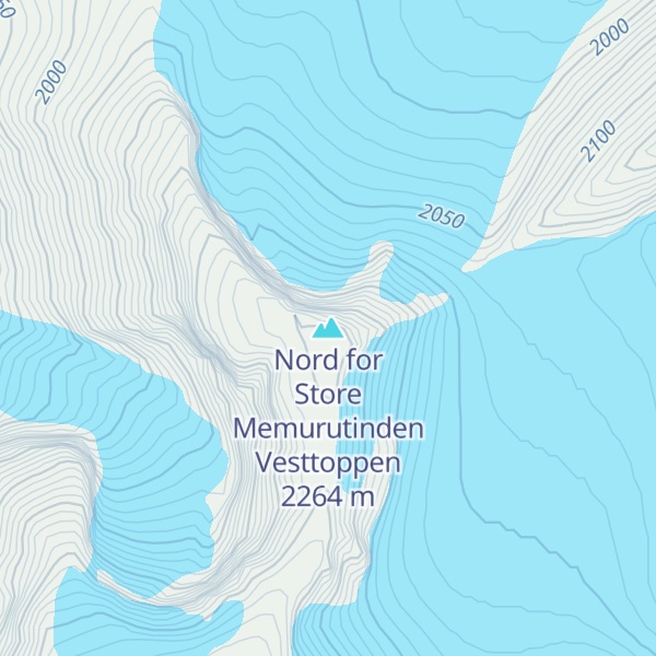 Map of Nord for Store Memurutinden Vesttoppen