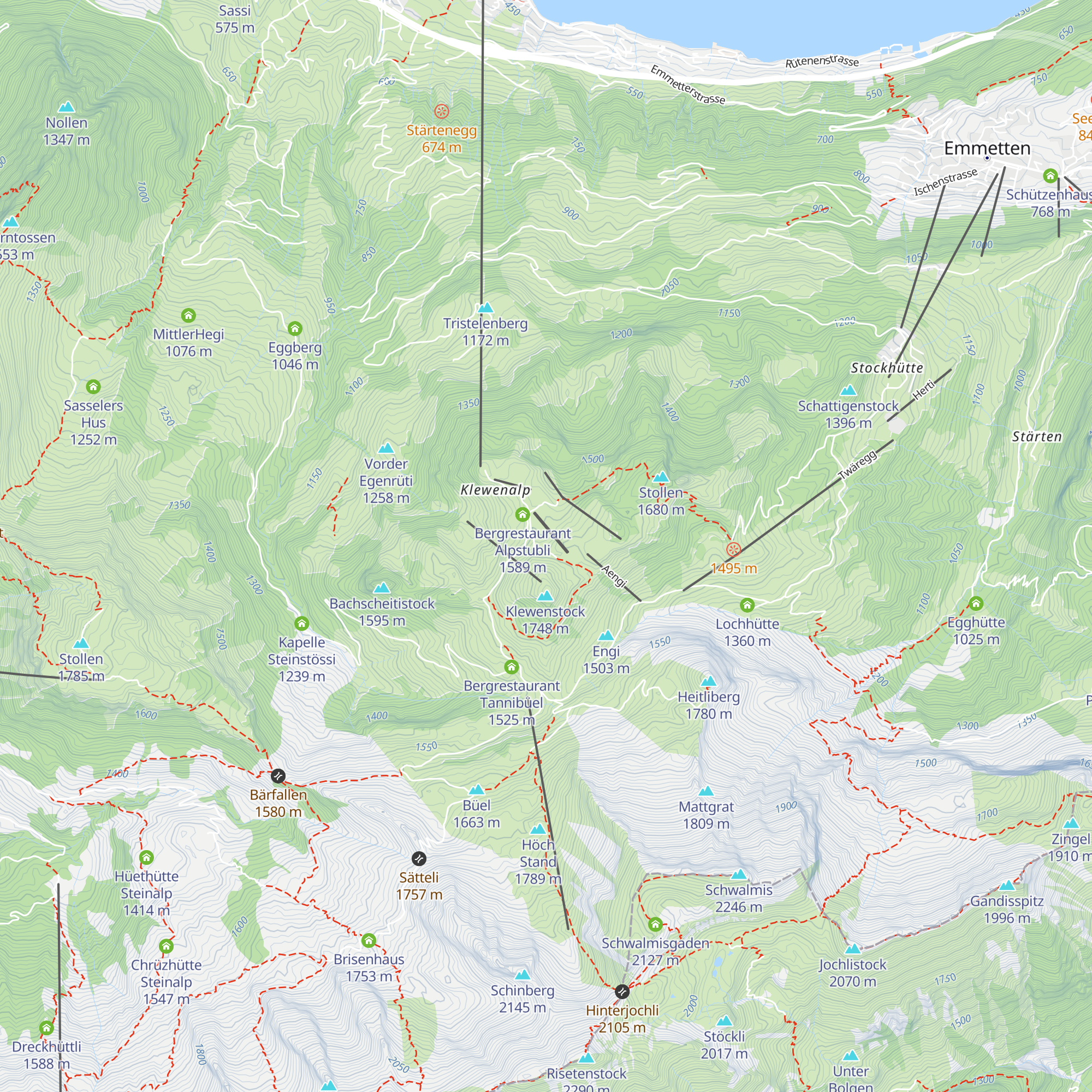 Berggasthaus Klewenstock map