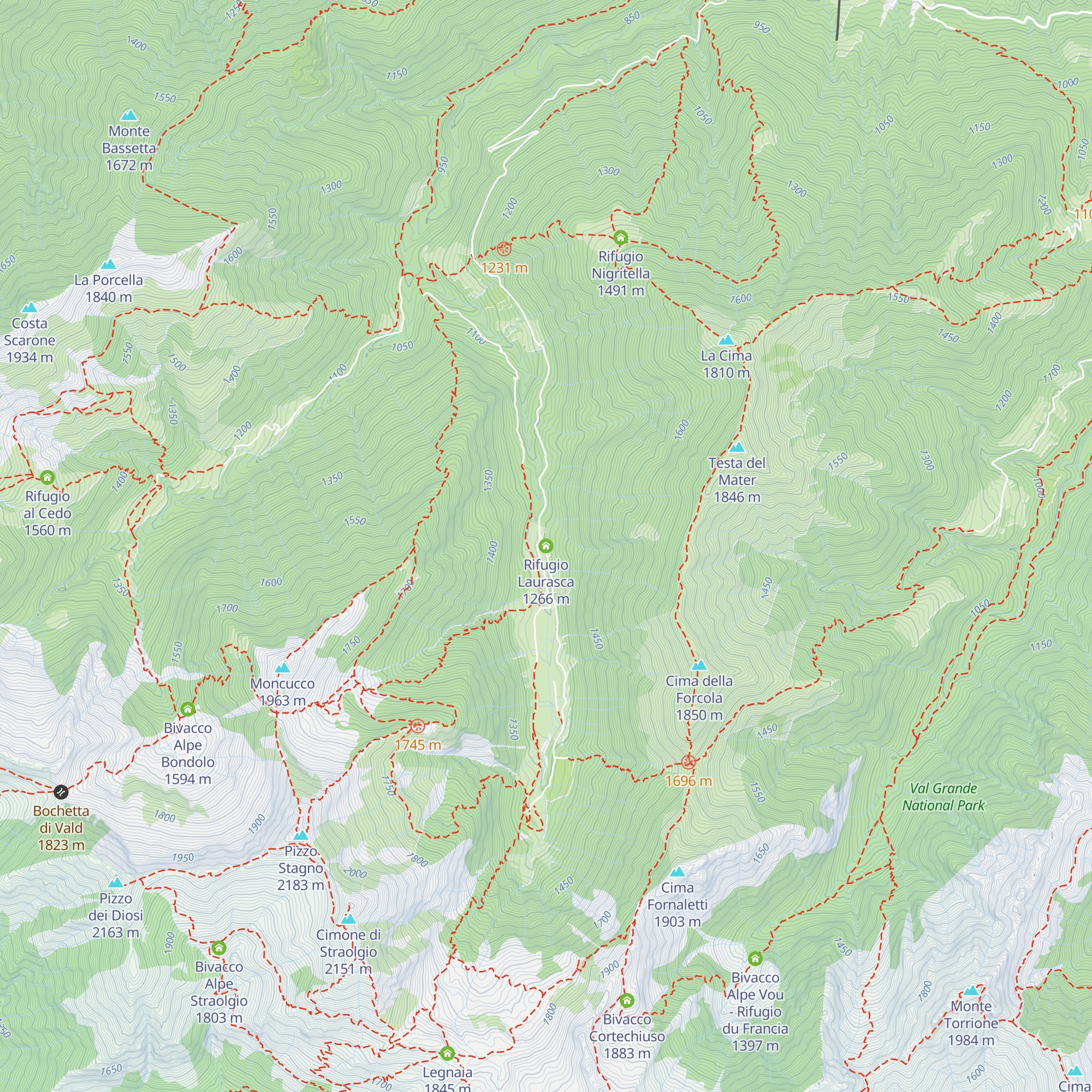 Rifugio Laurasca map