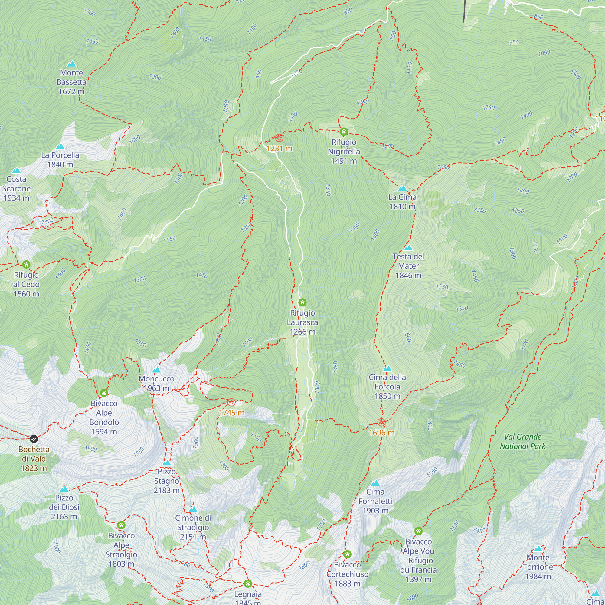 Rifugio Laurasca map