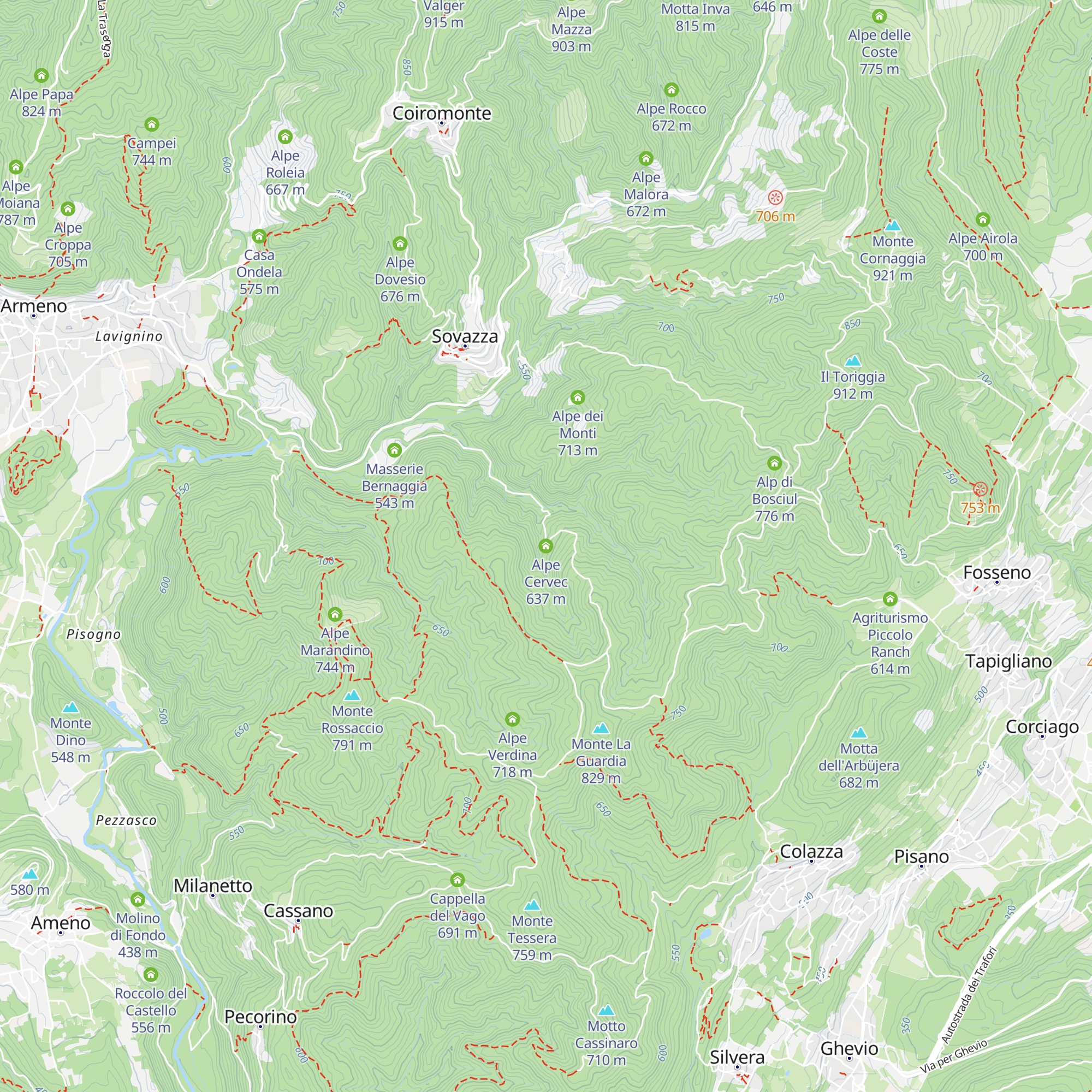 Alpe Cervec map