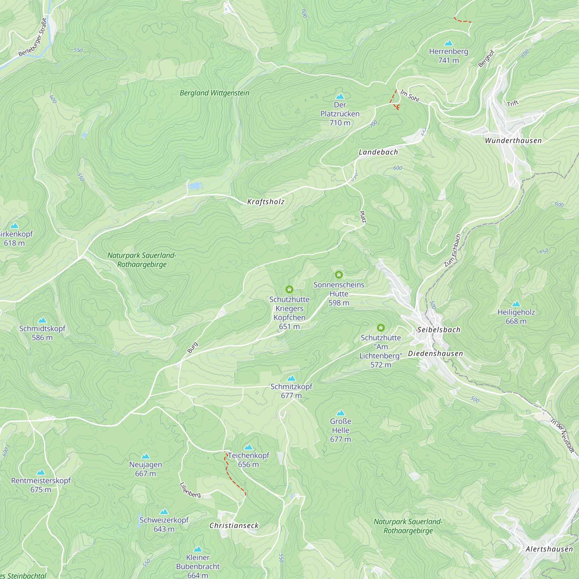 Schutzhütte Kriegers Köpfchen map