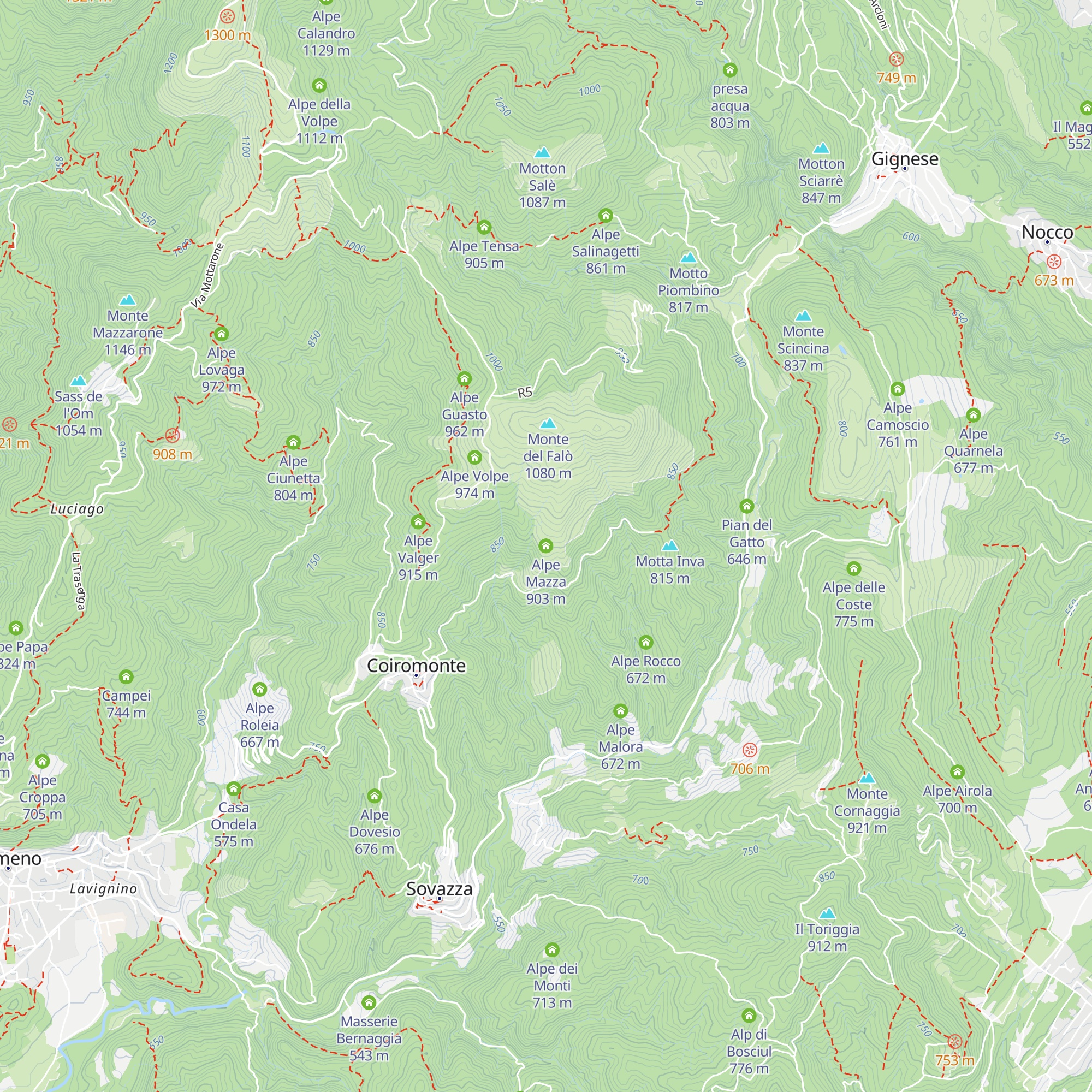Alpe Mazza map
