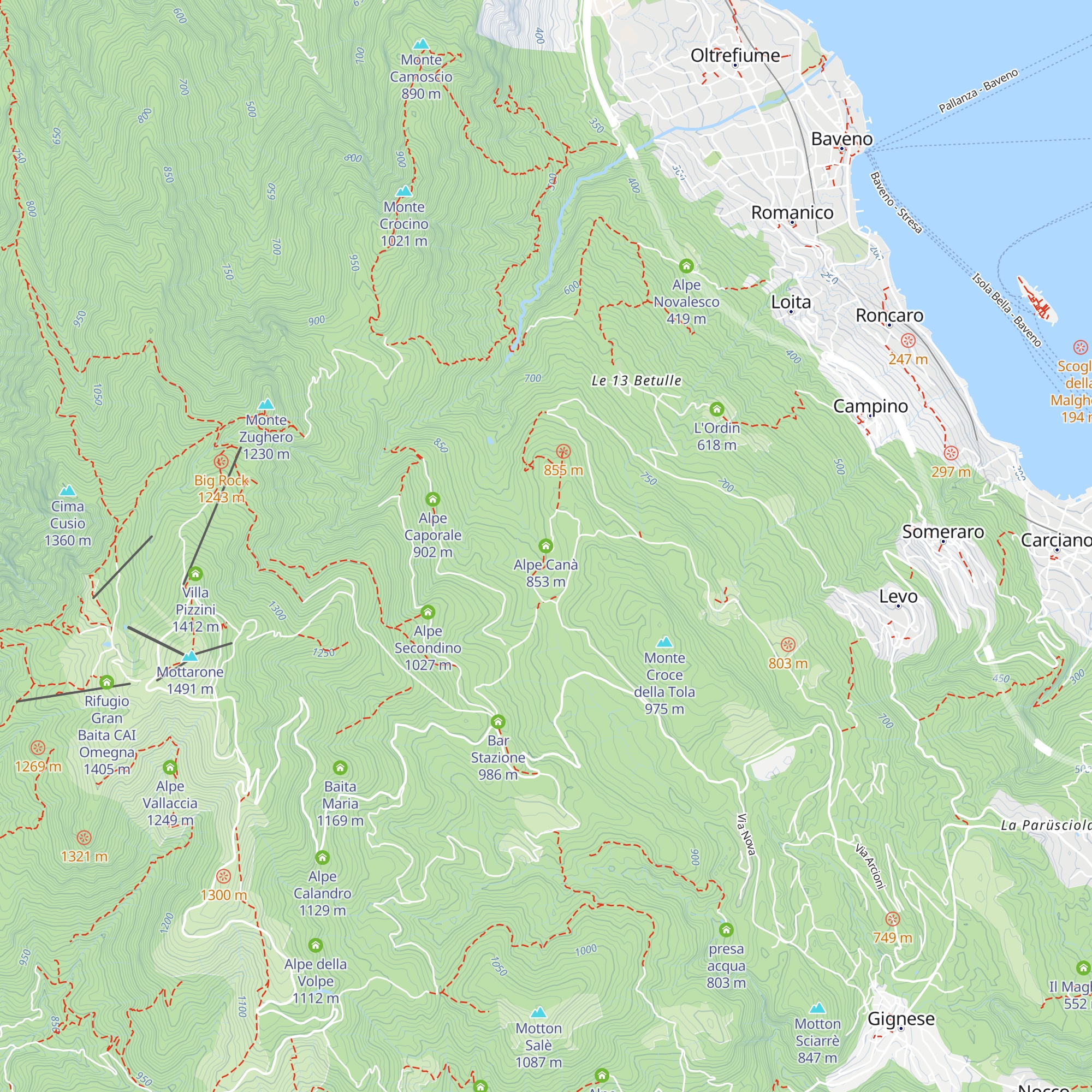 Alpe Canà map