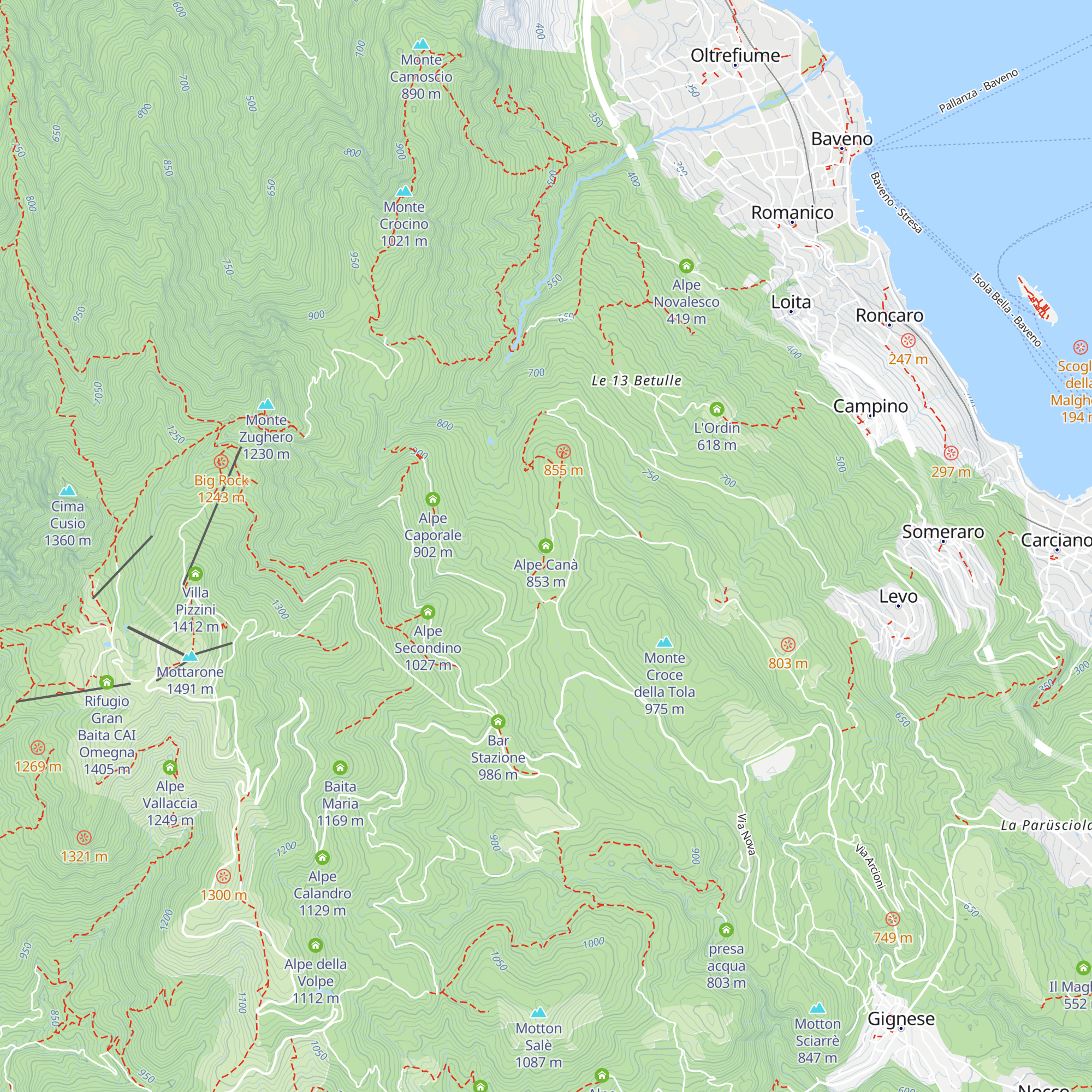 Alpe Canà map