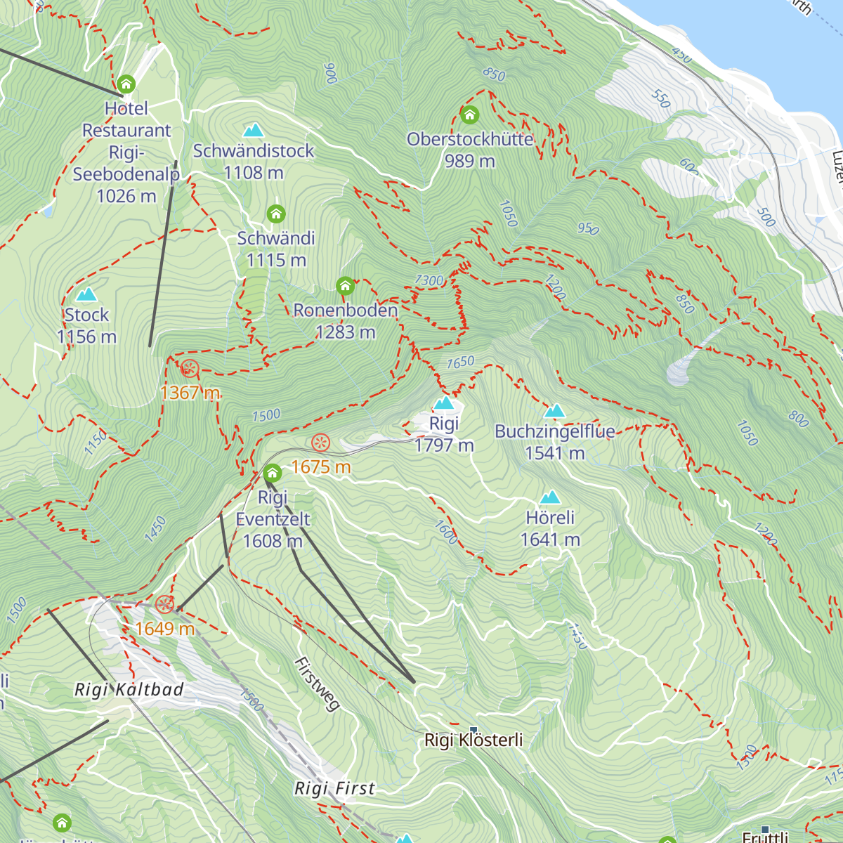 Rigi Kulm map