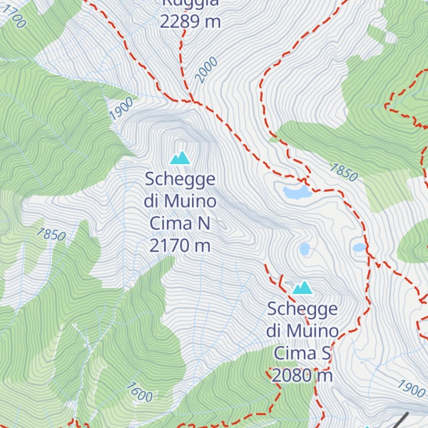 Map of Schegge di Muino Cima Centrale