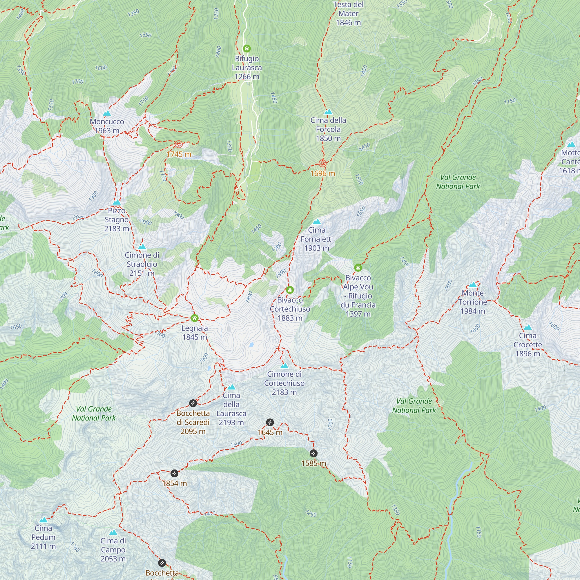 Bivacco Cortechiuso map