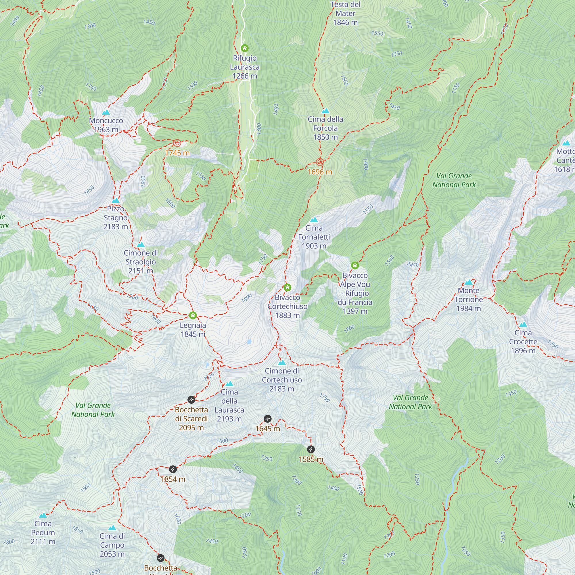 Bivacco Cortechiuso map