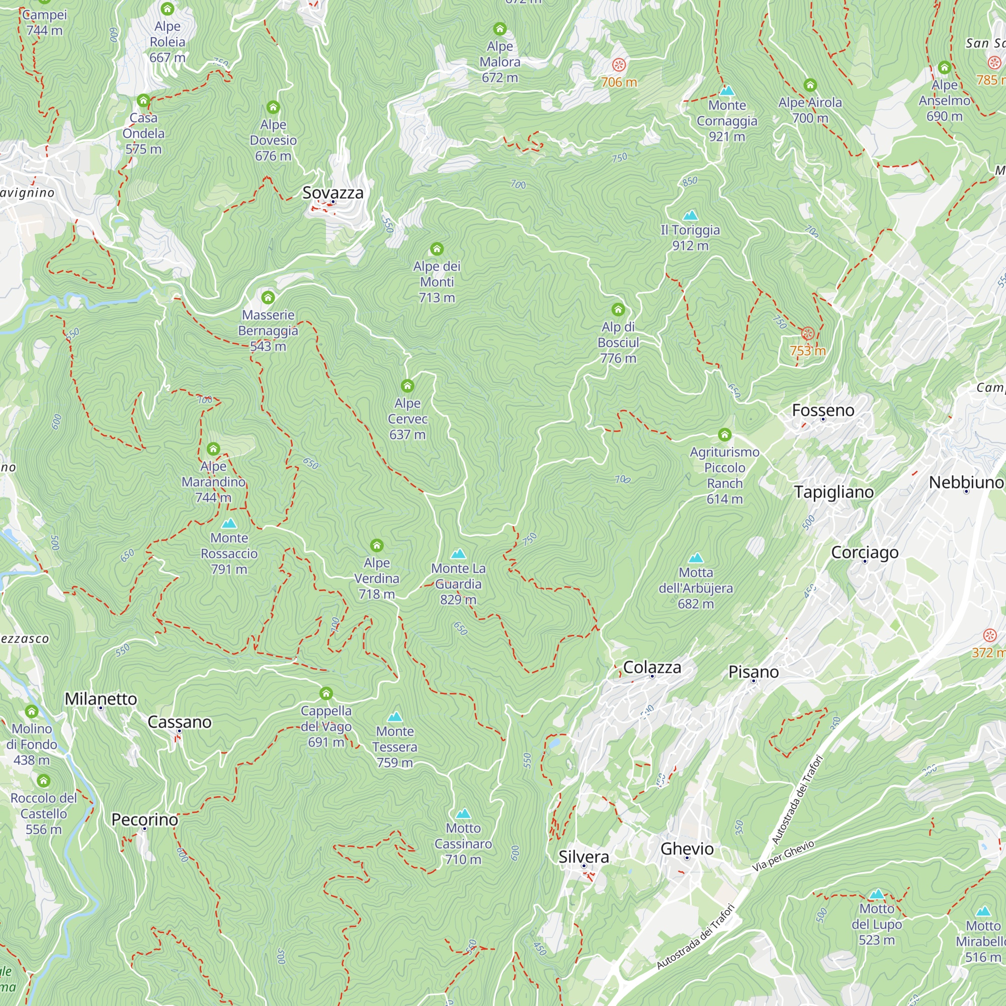 Alpe del Bosco map