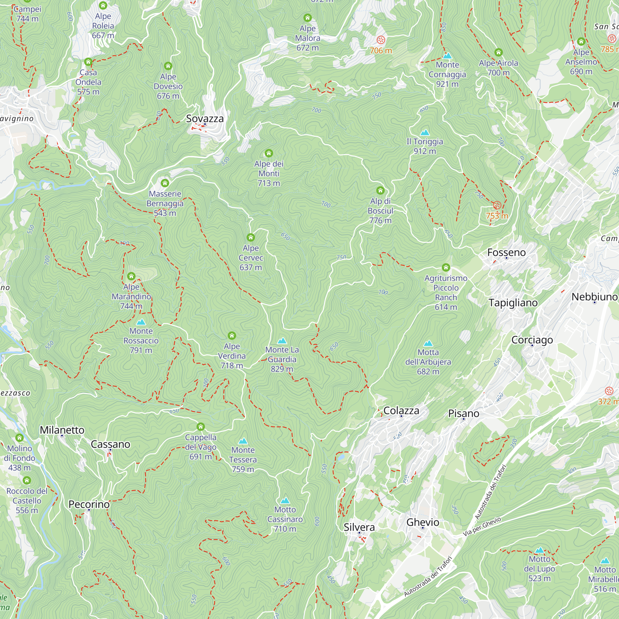 Alpe del Bosco map