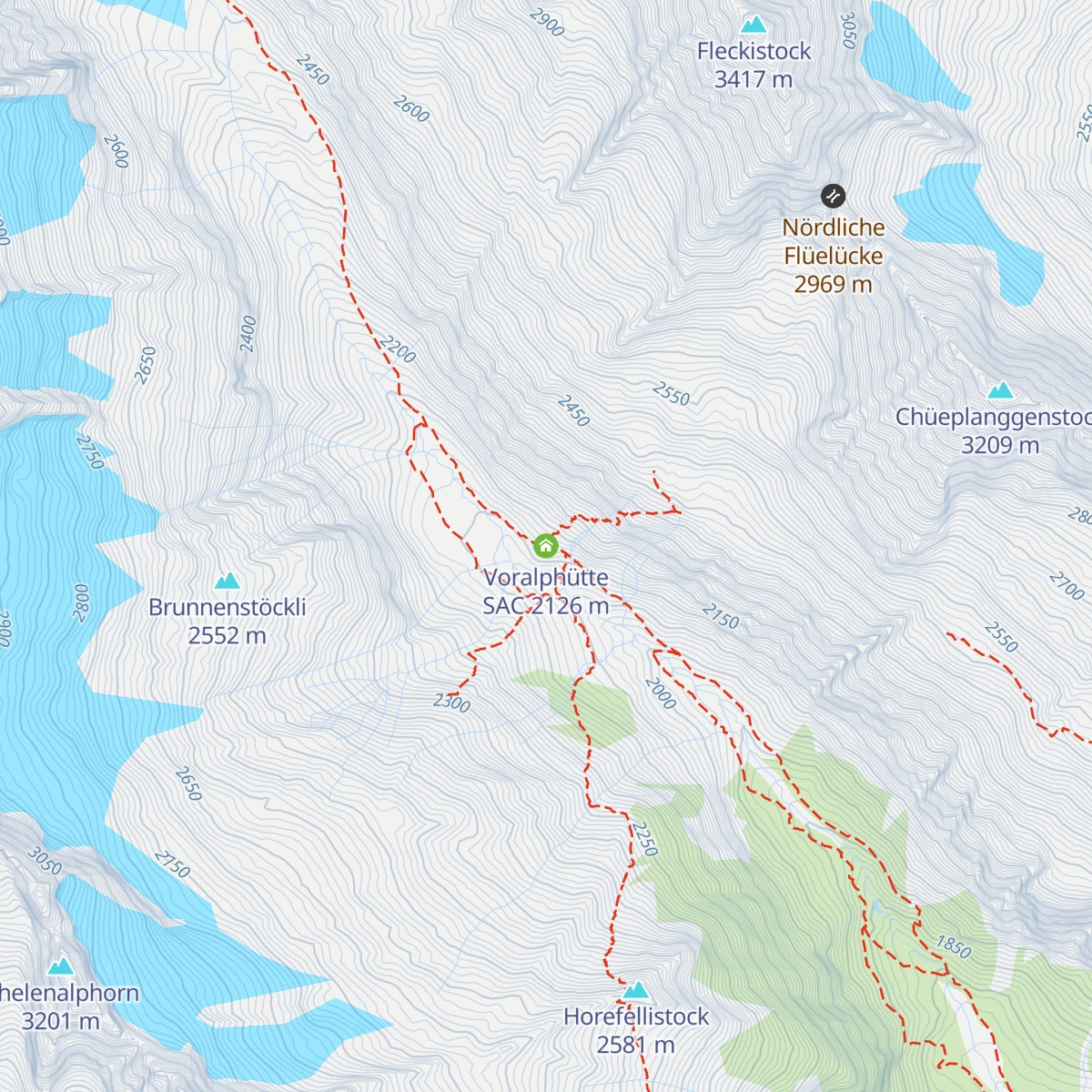Voralphütte SAC map