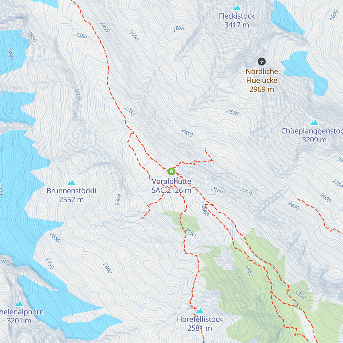 Voralphütte SAC map