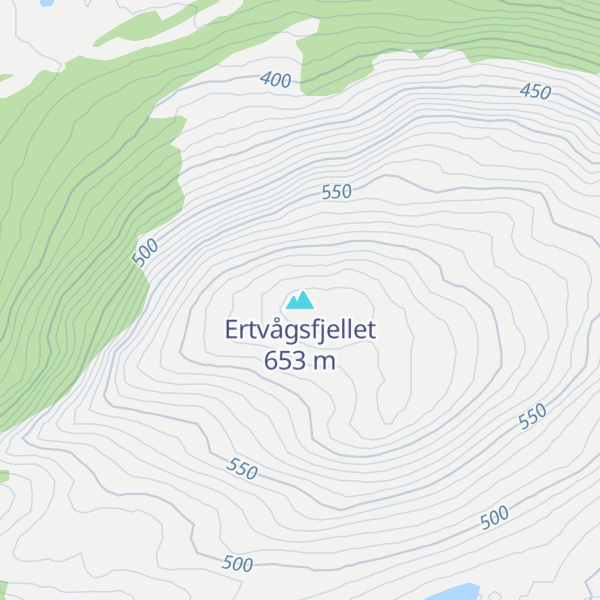 Map of Ertvågsfjellet