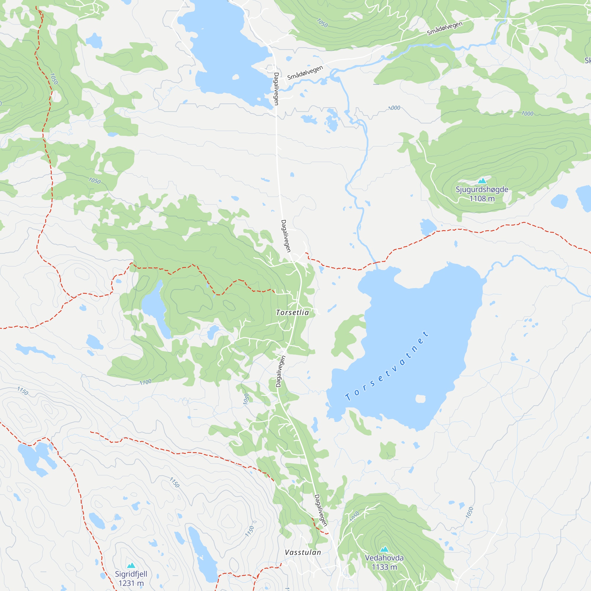 Torsetlia Fjellstue map