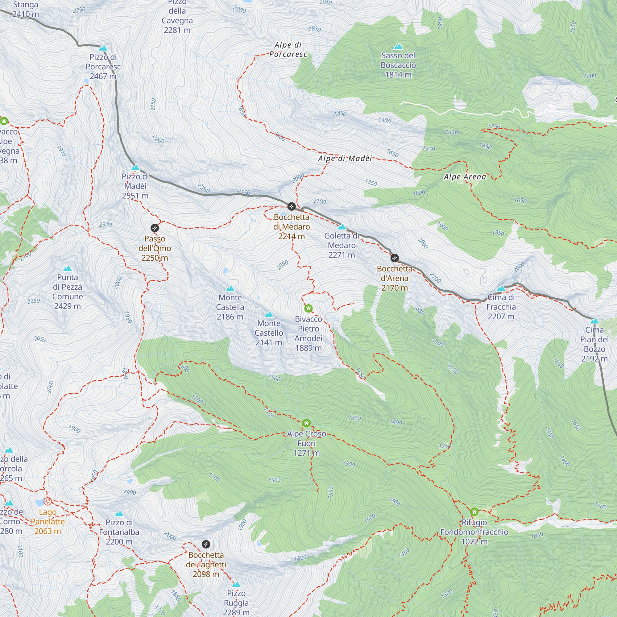 Bivacco Pietro Amodei map
