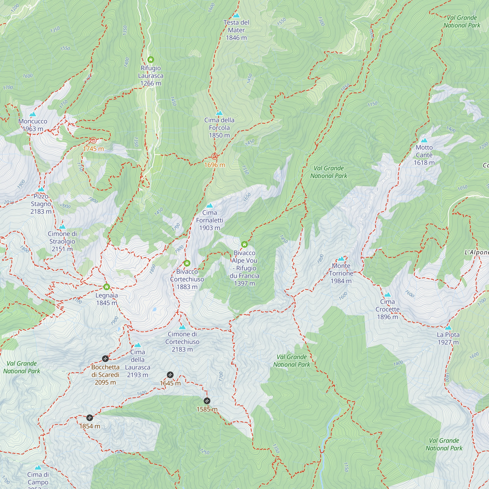 Bivacco Alpe Vou - Rifugio du Francia map