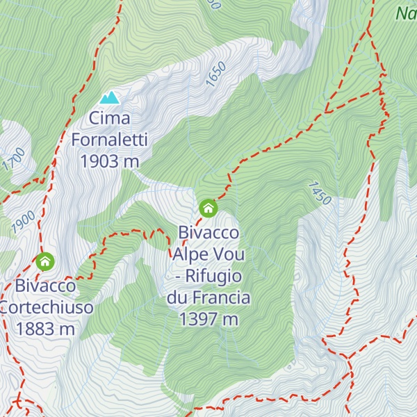Map of Bivacco Alpe Vou - Rifugio du Francia