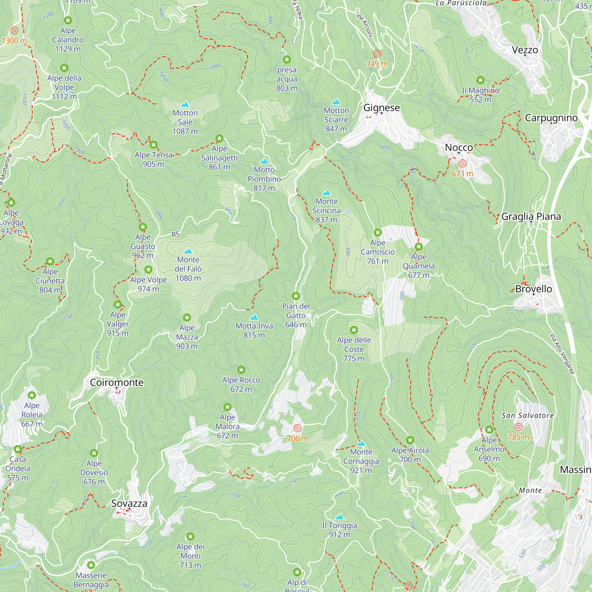 Pian del Gatto map