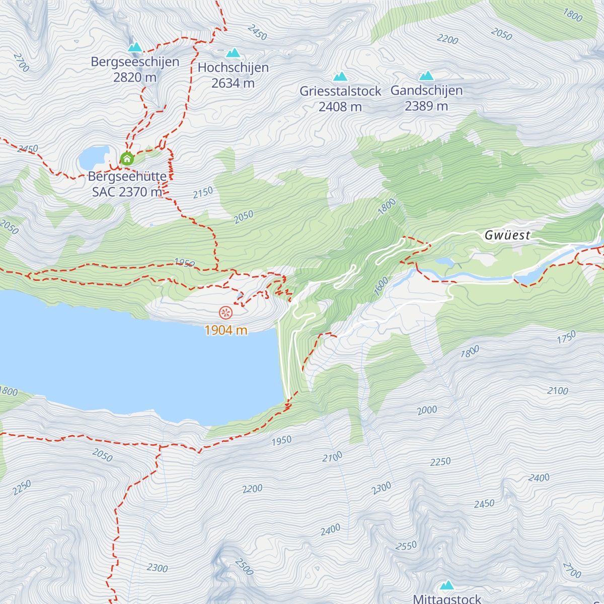Berggasthaus Dammagletscher map