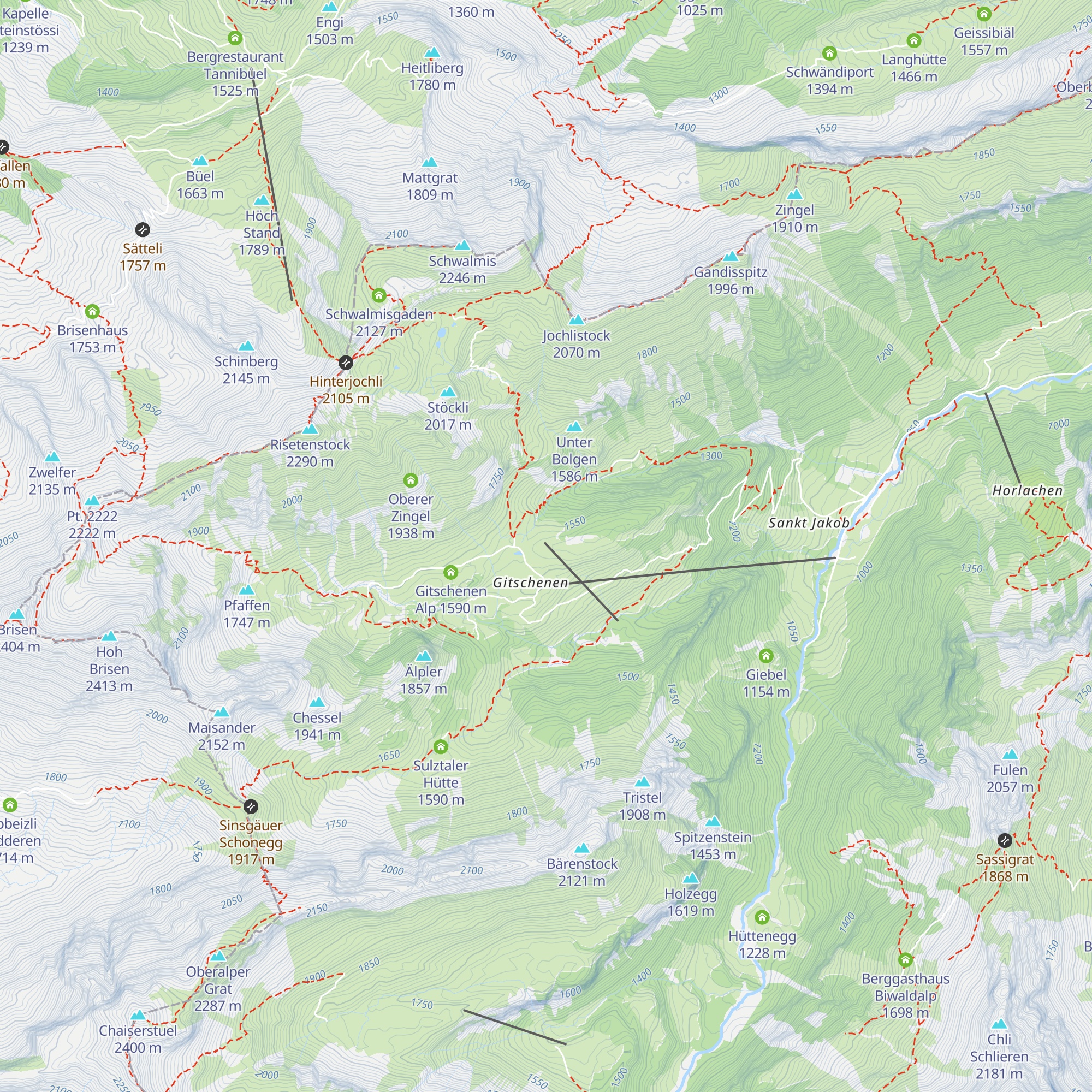 Kiosk Skilift Gitschenen map