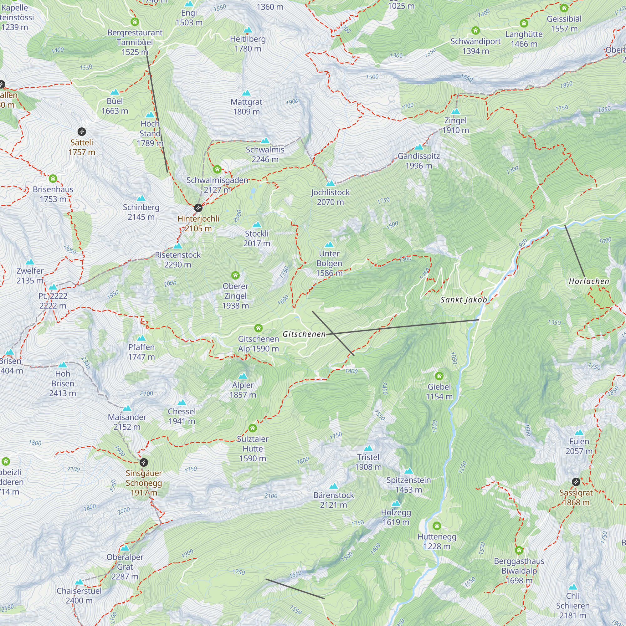 Kiosk Skilift Gitschenen map