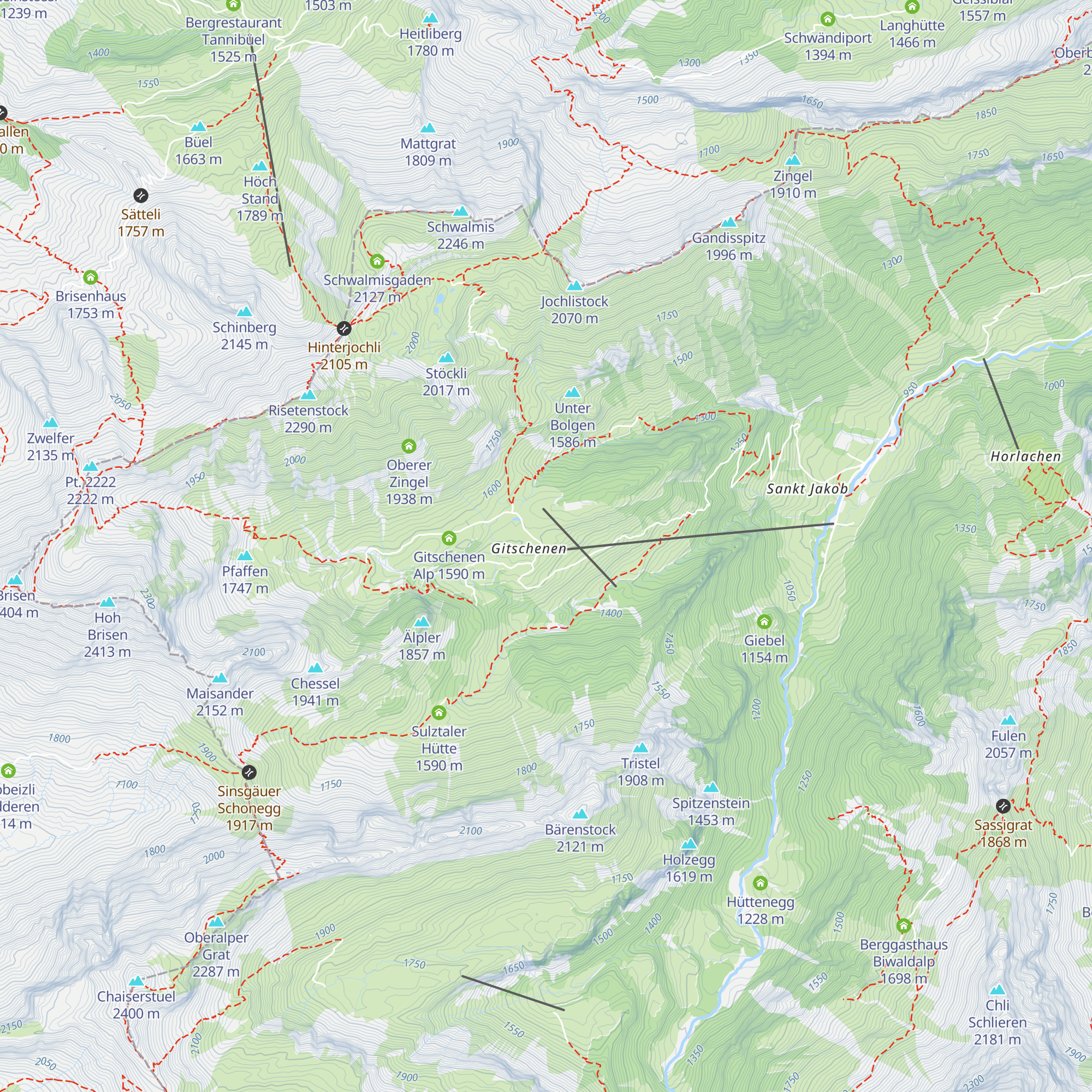 Alpstubli Gitschenen map