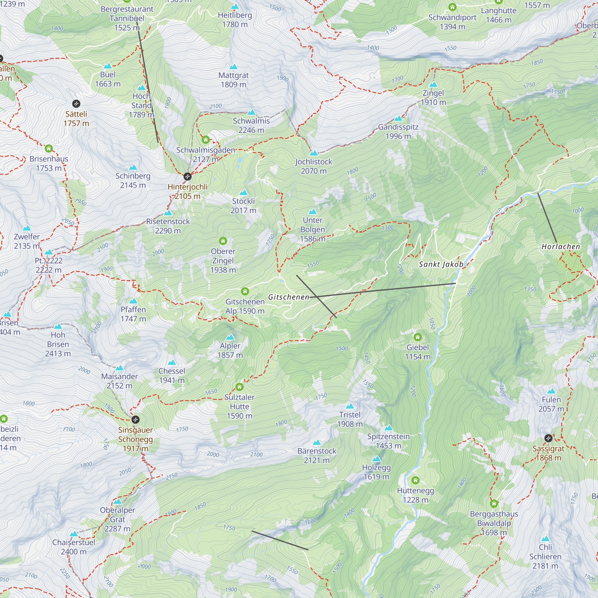 Gasthaus Gitschenen map