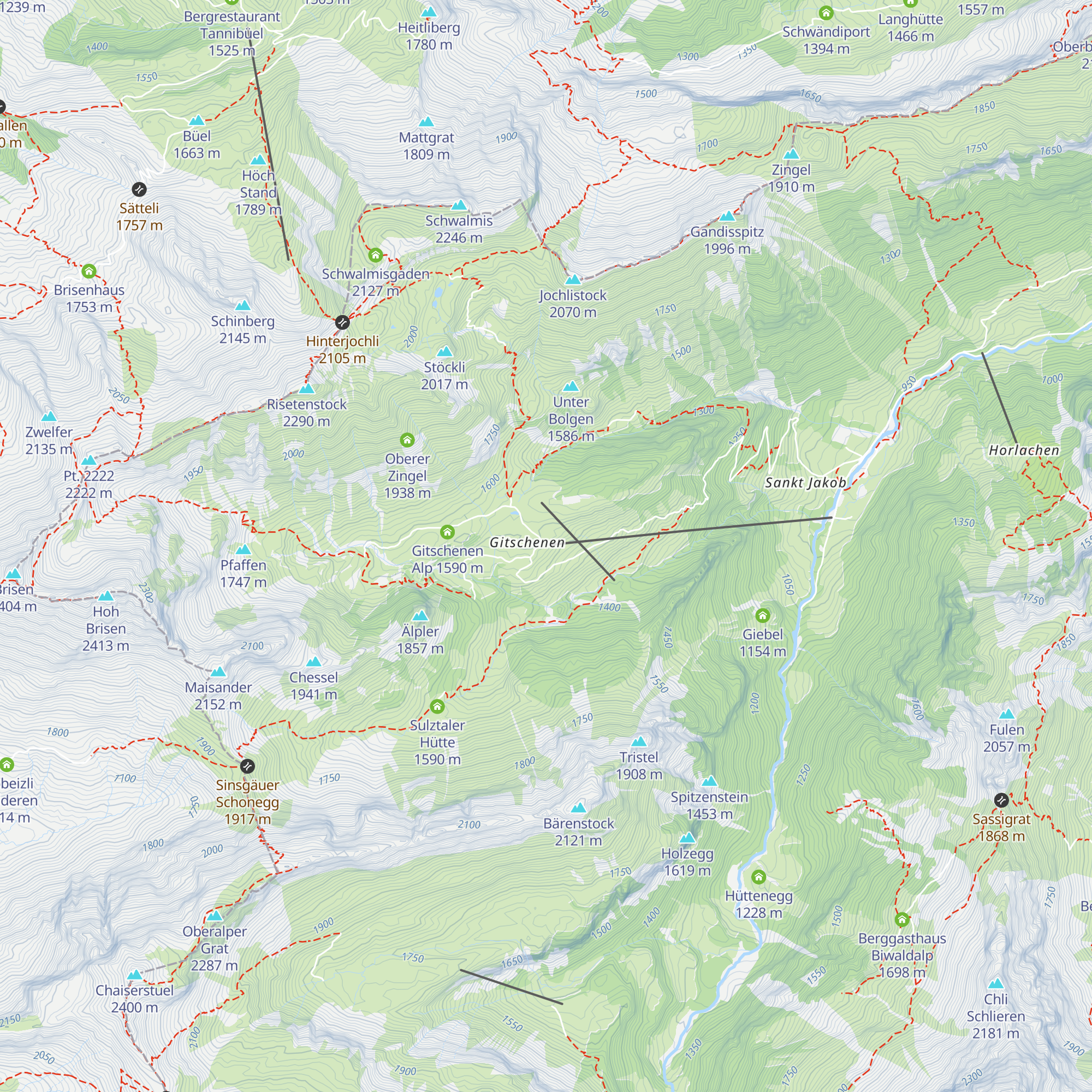 Gasthaus Gitschenen map