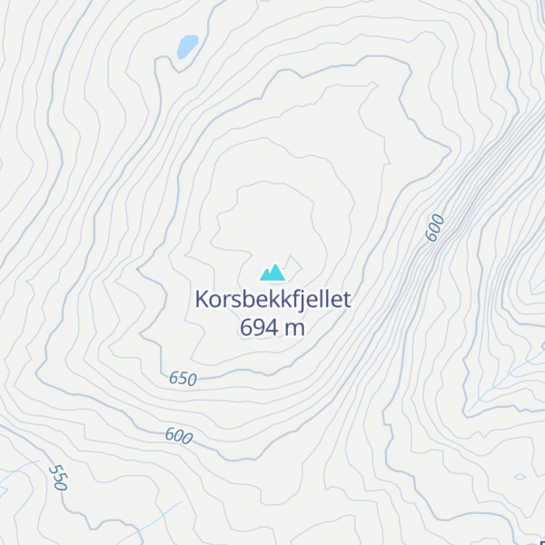 Map of Korsbekkfjellet