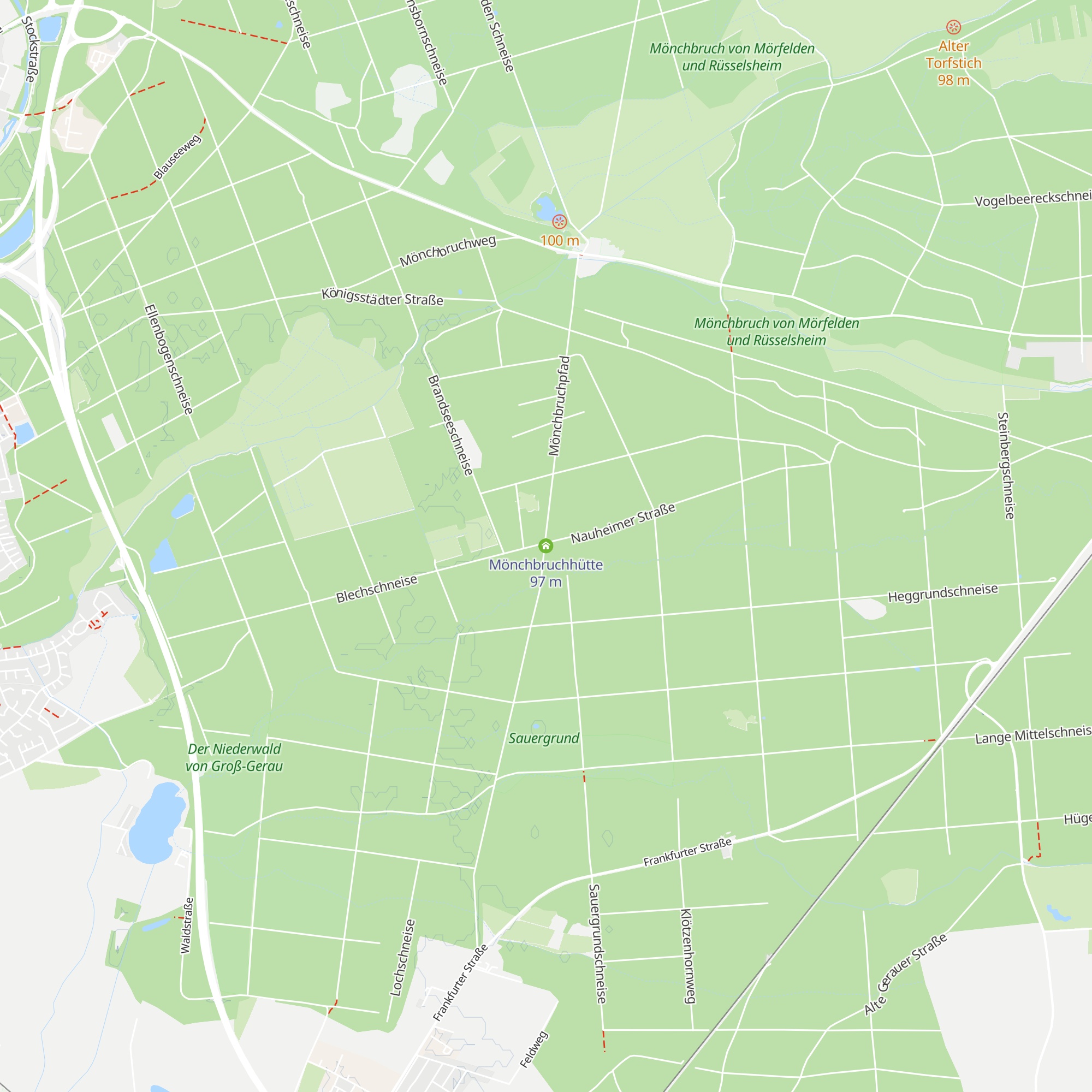 Mönchbruchhütte map