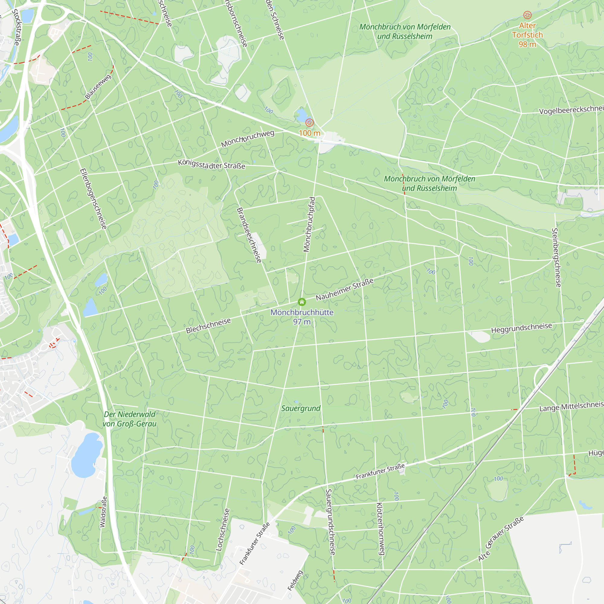 Mönchbruchhütte map