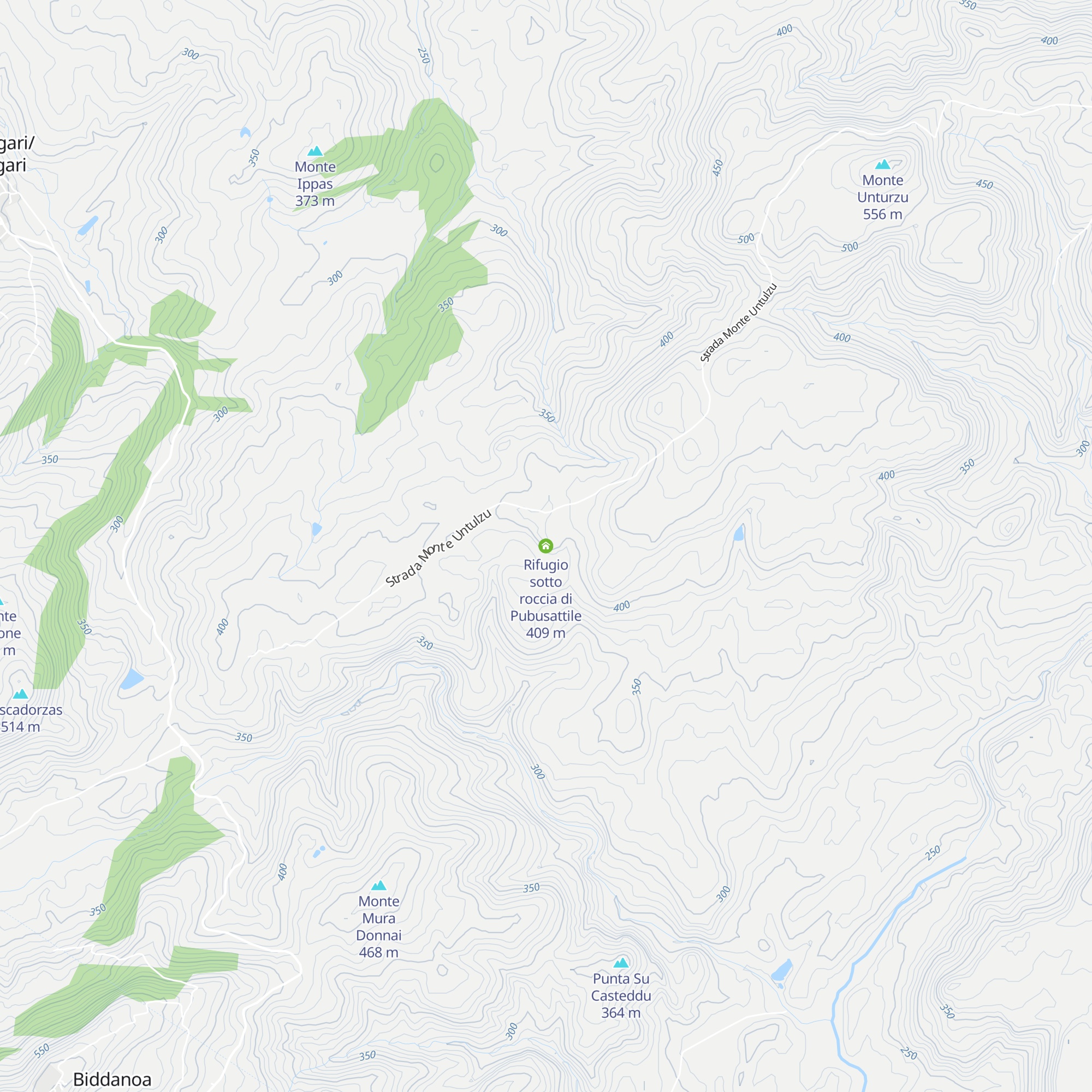 Rifugio sotto roccia di Pubusattile map