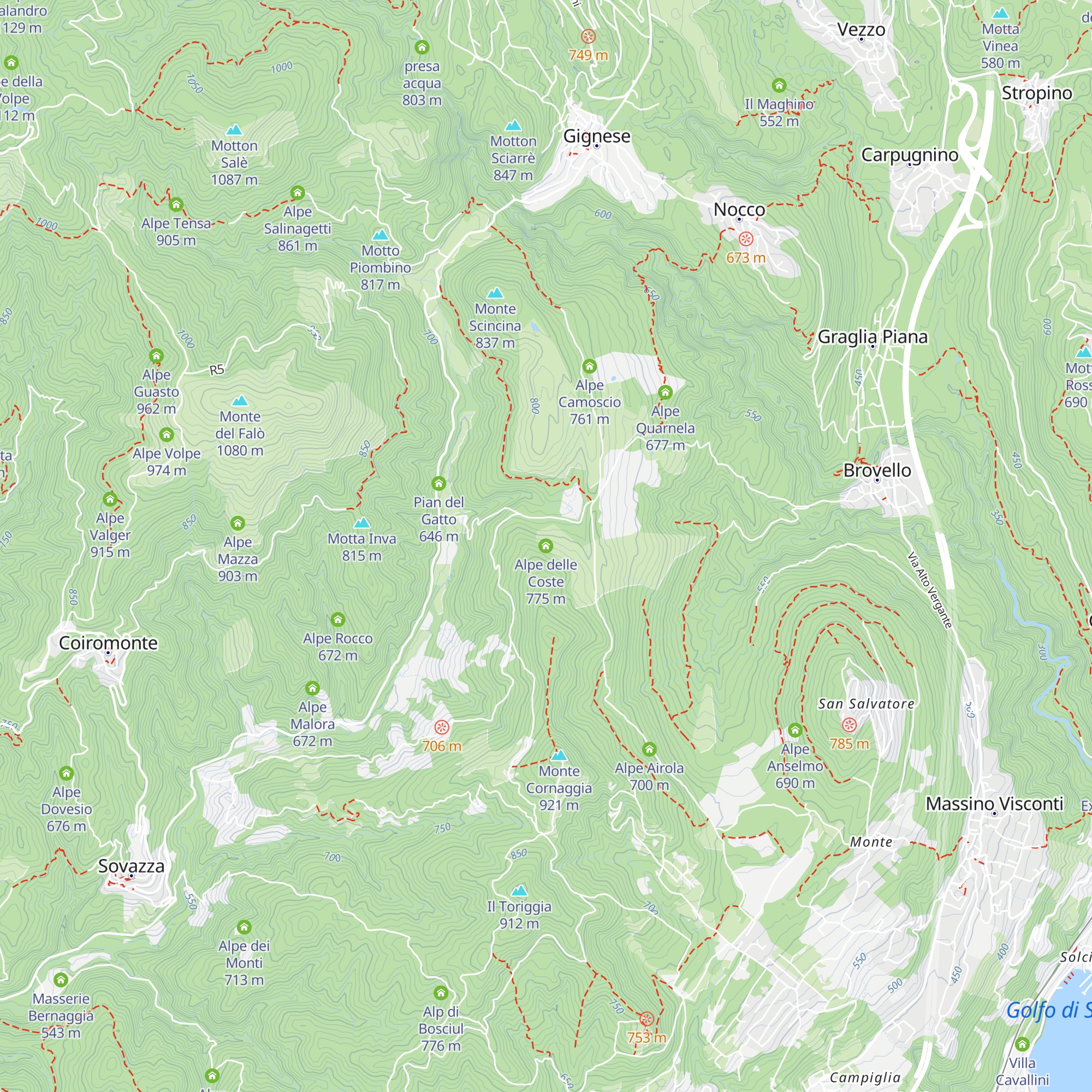 Alpe delle Coste map