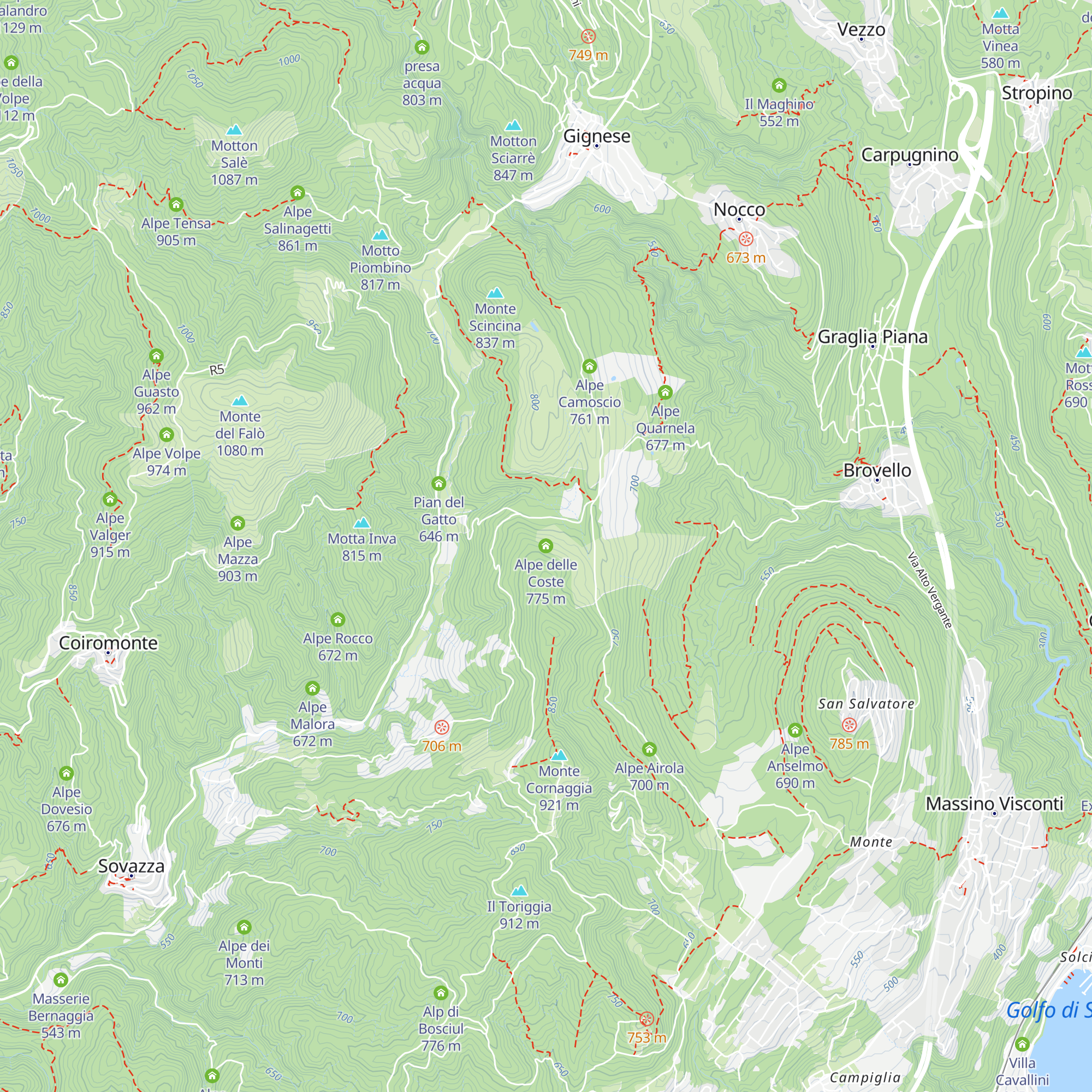Alpe delle Coste map