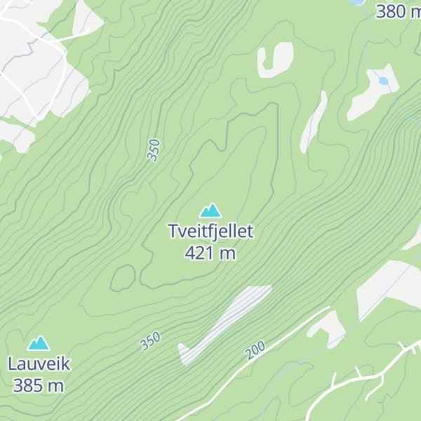 Map of Tveitfjellet