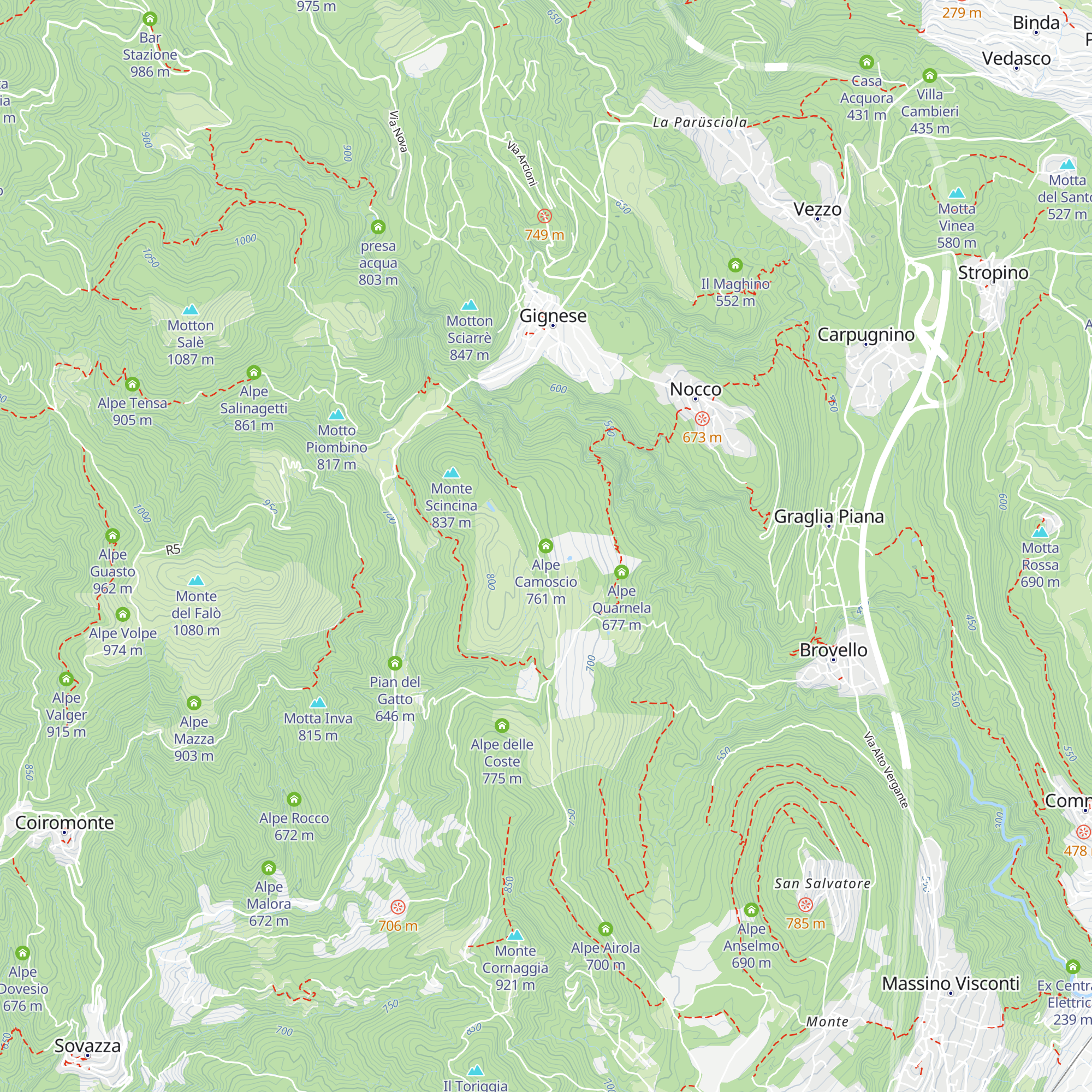 Alpe Camoscio map