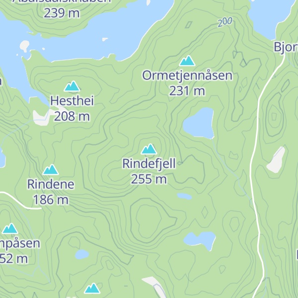 Map of Rindefjell