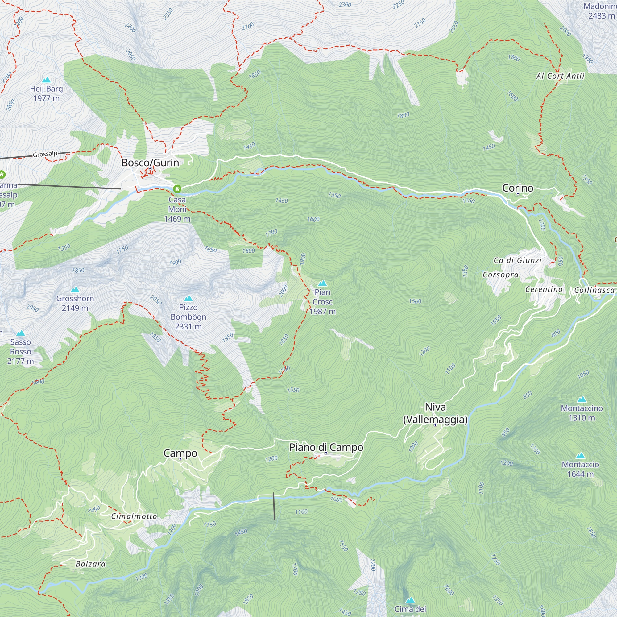 Alpe Pian Crosc map