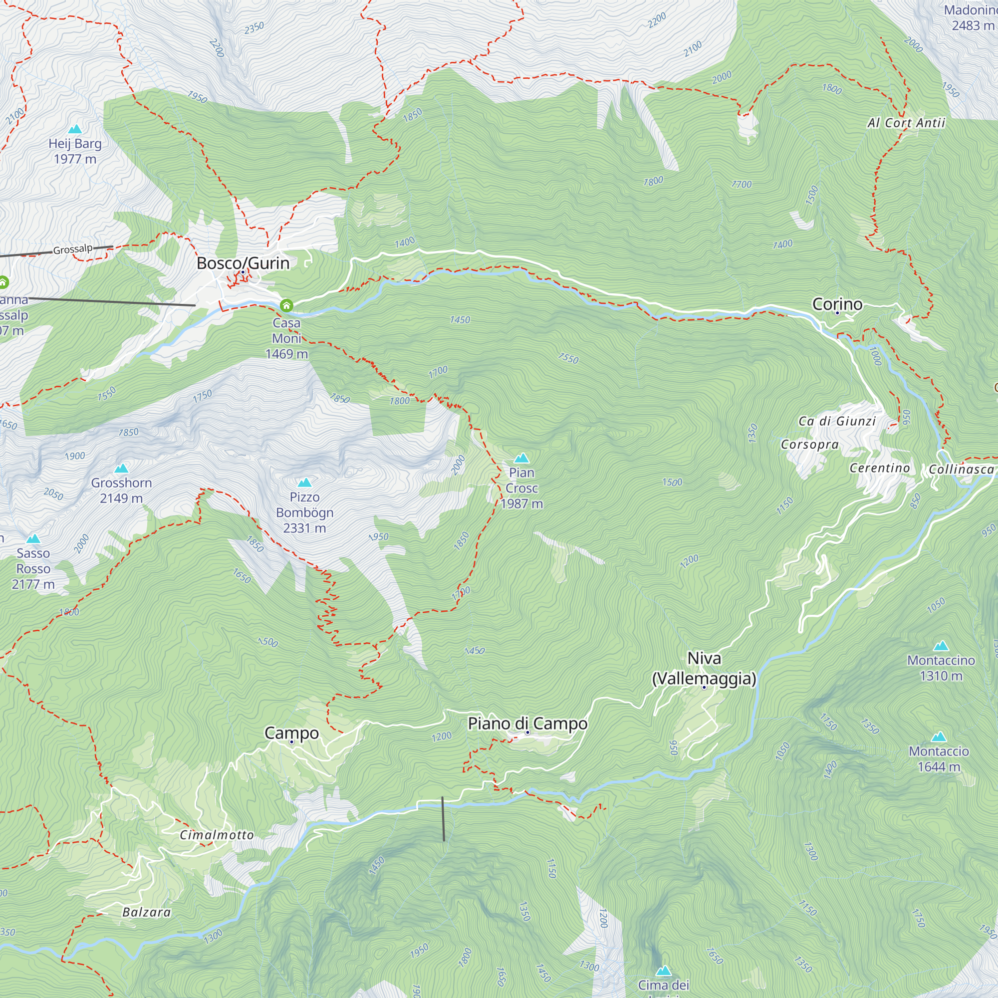 Alpe Pian Crosc map