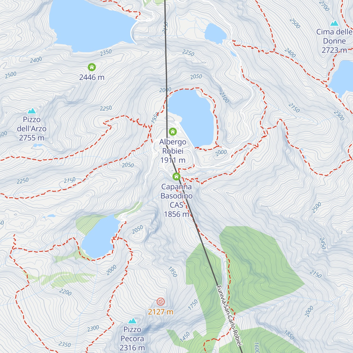 Capanna Basodino CAS map