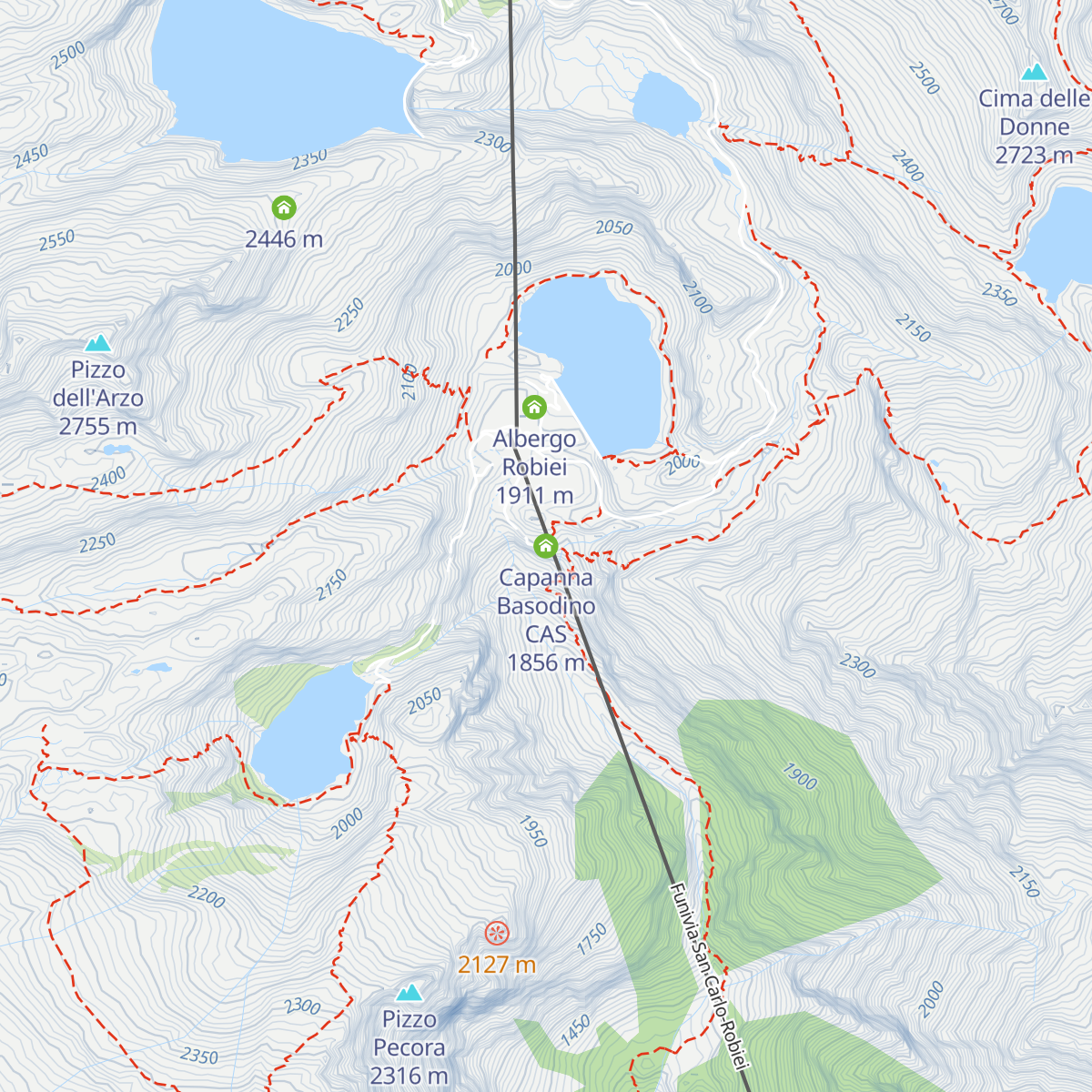 Capanna Basodino CAS map