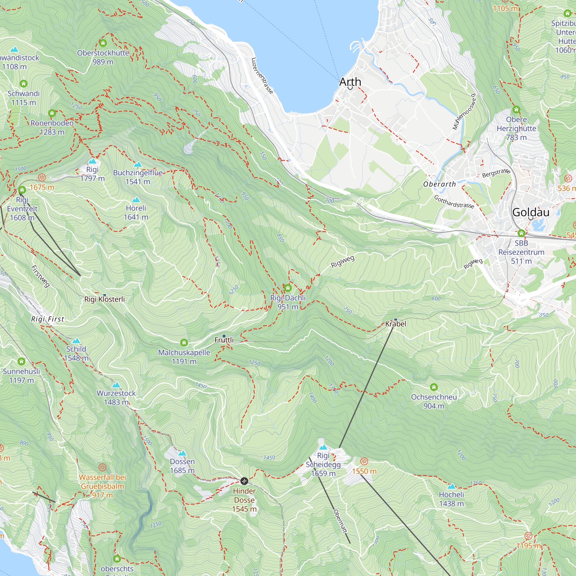 Rigi-Dächli map