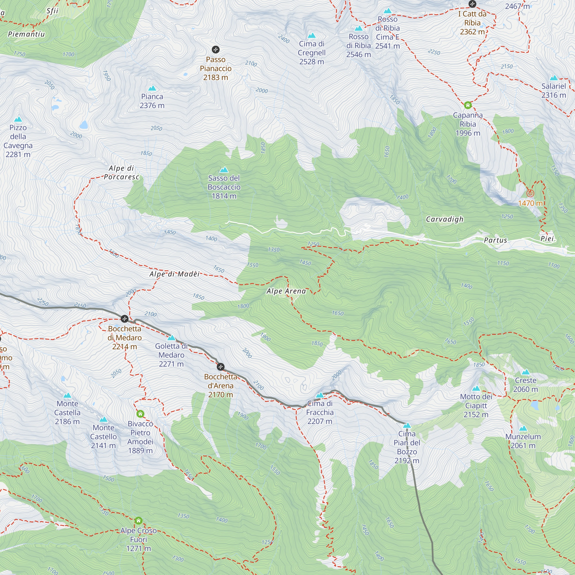 Capanna Alpe Arena map