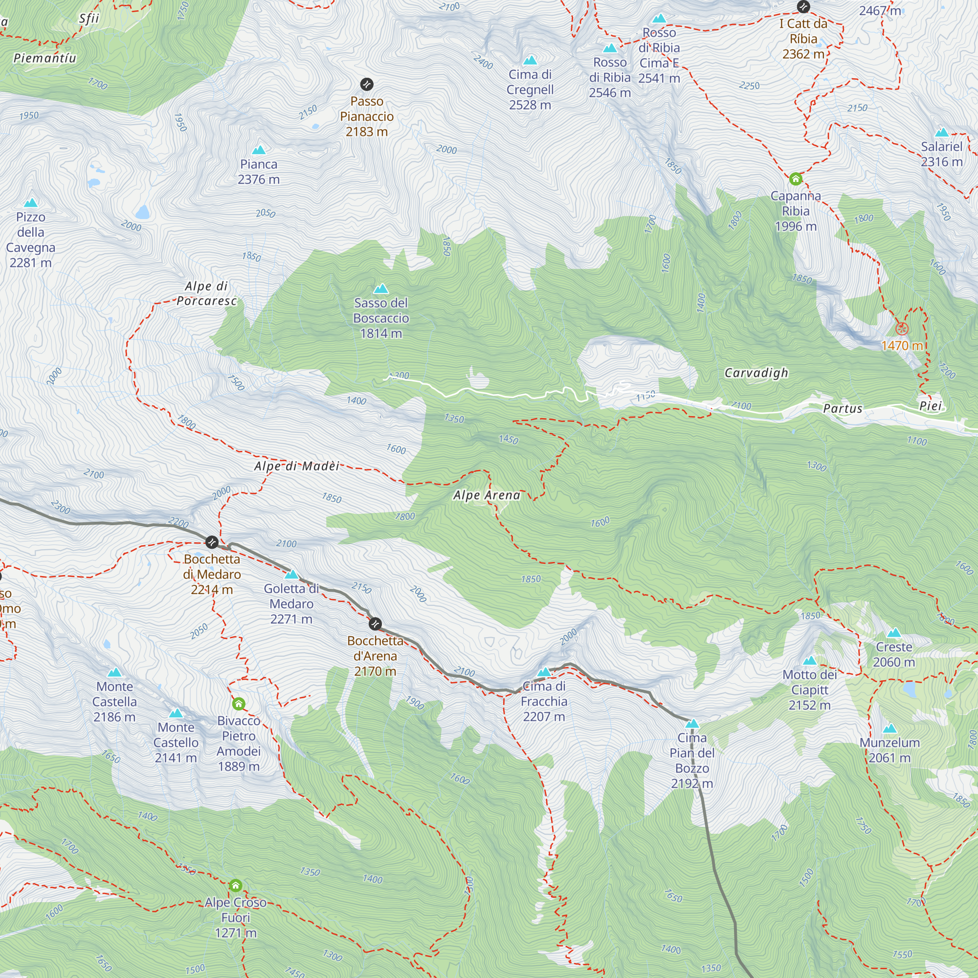 Capanna Alpe Arena map