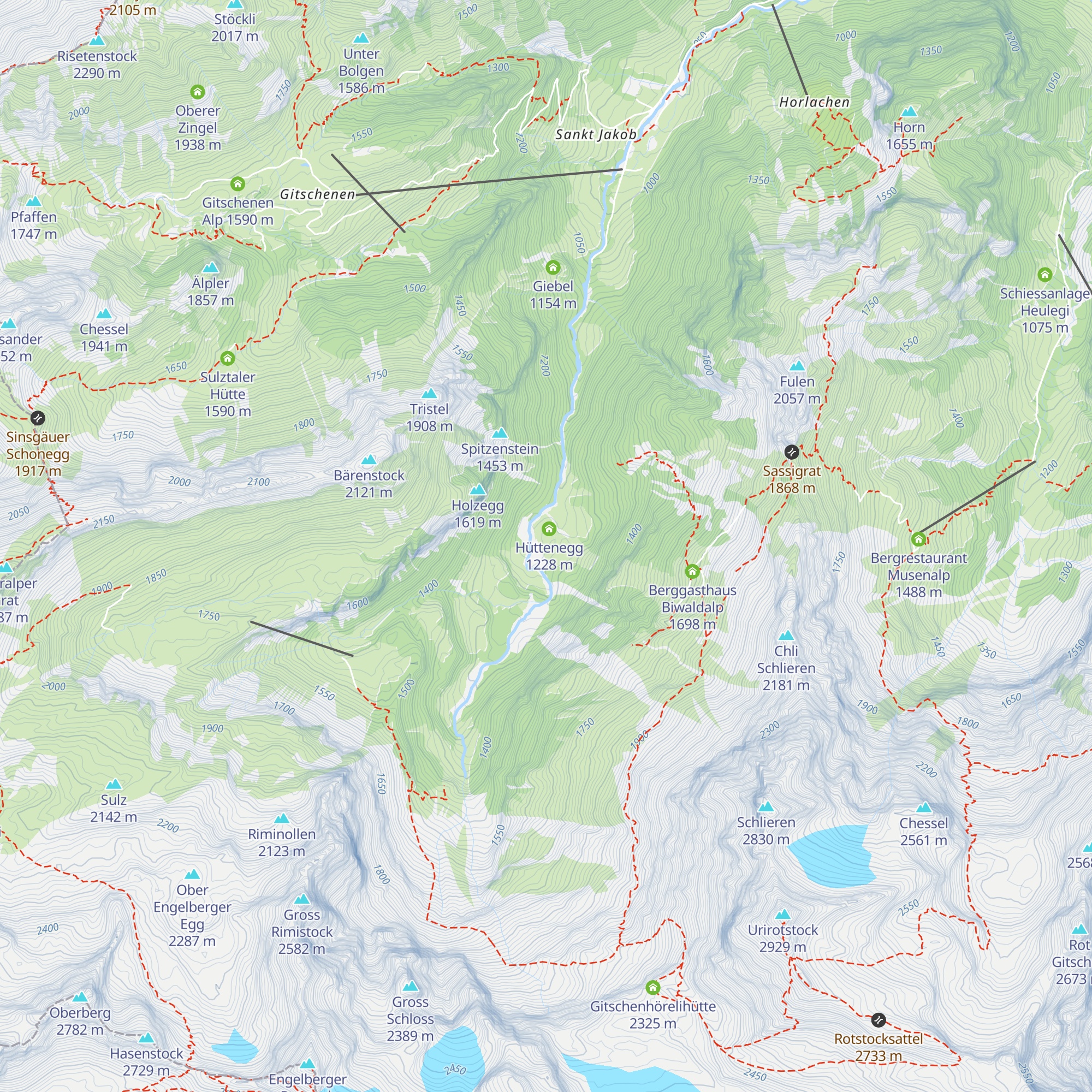 Hüttenboden map
