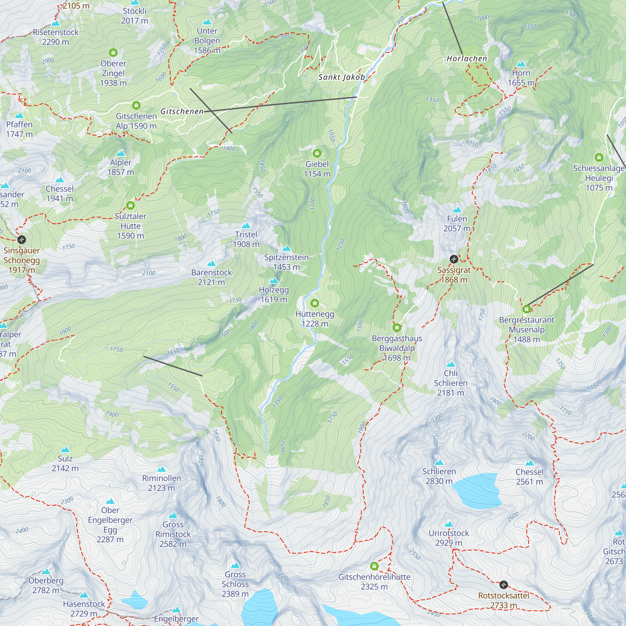 Hüttenboden map